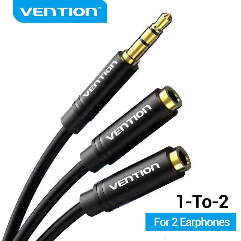 Vention Audio séparateur Jack 3.5 câble mâle à femelle Double Jack pour haut-parleur d'ordinateur portable séparateur de casque câble Aux 3 5 câble Jack