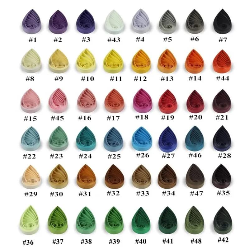 Bandes de Quilling en Papier pour Document Unique, 48 Couleurs au Choix, Longueur 54cm, Un Document, 120 Bandes par Paquet, Largeur 3mm, Corlor 1 à 28