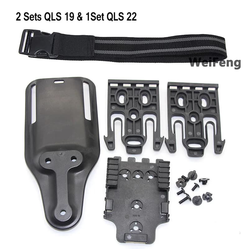Kit de Système de Verrouillage Rapide pour la Chasse, Sangle de Cuisse avec QLS 19 22, Holster pour Pistolet GL 17/USP/Betta M9, Plateforme de Ceinture