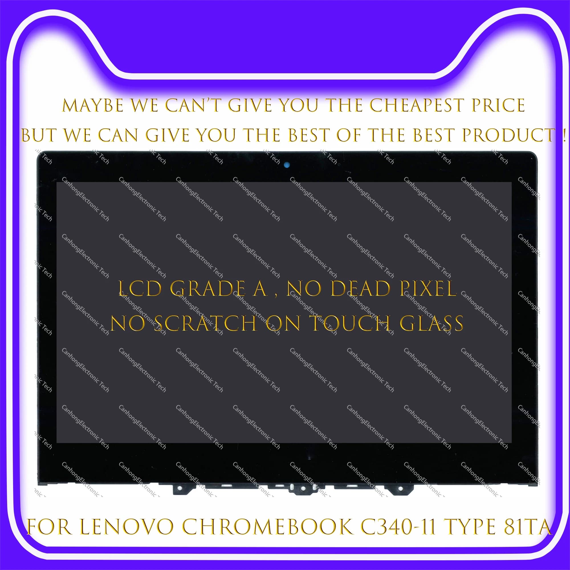 Ensemble écran tactile LCD avec châssis, 11.6 pouces, pour Lenovo Chromebook C340-11 81TA, NV116WHM-T00