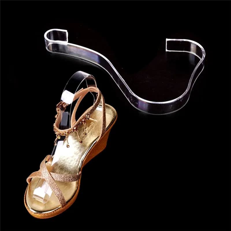 Présentoir de chaussures en plastique acrylique transparent pour femmes, supports d'inserts de sandales pour dames, 4 pièces