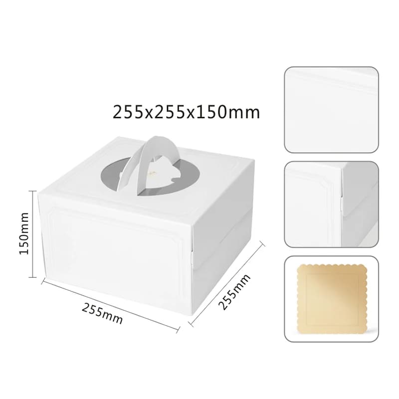 Boîte à gâteau blanche de style européen, processus de pressage à chaud, boîtes à gâteaux d'anniversaire, coffrets cadeaux pour enfants, 8 po