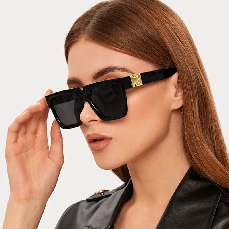 Lunettes De Soleil carrées pour femmes, marque De luxe, voyage, rectangulaires noires, mode rétro, 2021