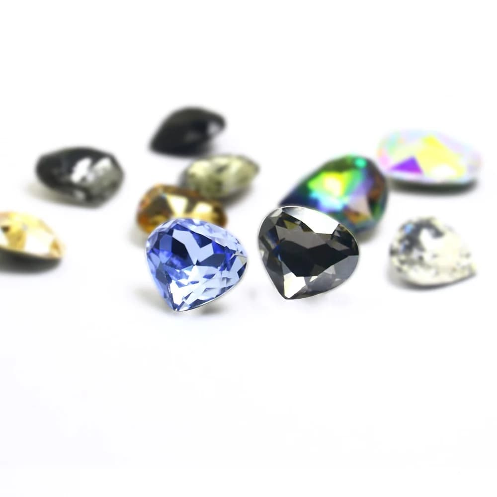 Strass fantaisie en cristal K9 en forme de cœur, cristal à dos pointu, pêche, ample, pour vêtements, fabrication de bijoux
