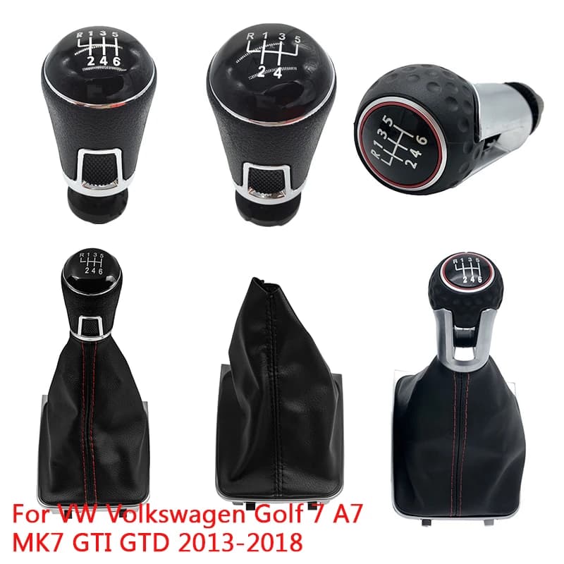 Pour VW Volkswagen Golf 7 A7 MK7 GTI GTD 2013 2014 2015 2016 2017 2018 pommeau de levier de vitesse de voiture avec étui de démarrage en cuir