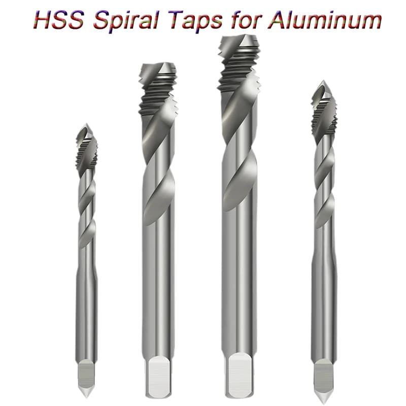 Robinets à filetage de flûte en spirale HSS métrique, pour le traitement des métaux Non ferreux en aluminium, trous aveugles, vis M2 M3 M4 M5 M6 M8 M10 M12