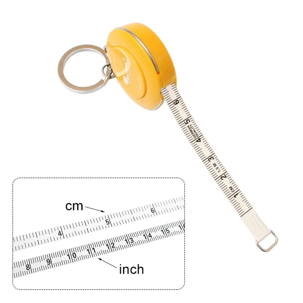 Porte-clés de règle portable rétractable pour femmes et hommes, mini ruban à mesurer mignon, rouleau de ruban, porte-clés, outils de couture, clé de bijoux