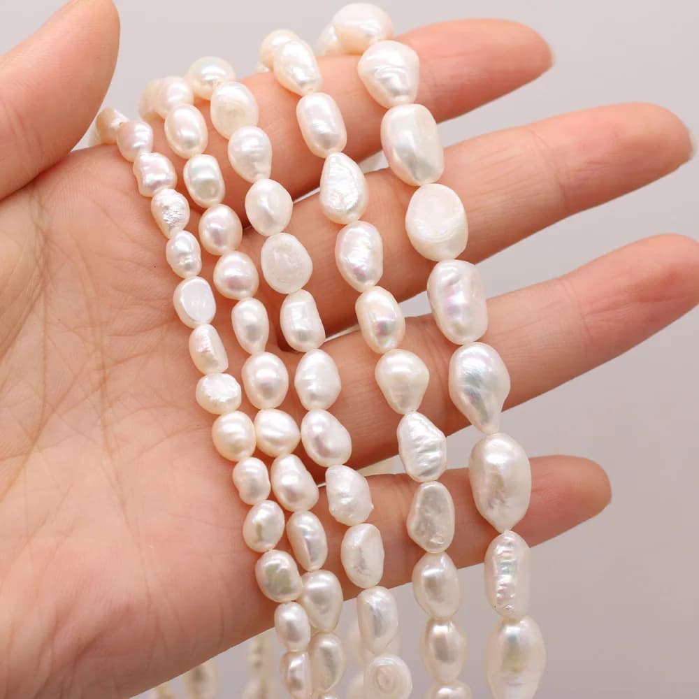 Perle d'eau douce 100% naturelle, perles blanches baroques pour la fabrication de bijoux, perles irrégulières, accessoires de collier et de bracelet à bricoler soi-même