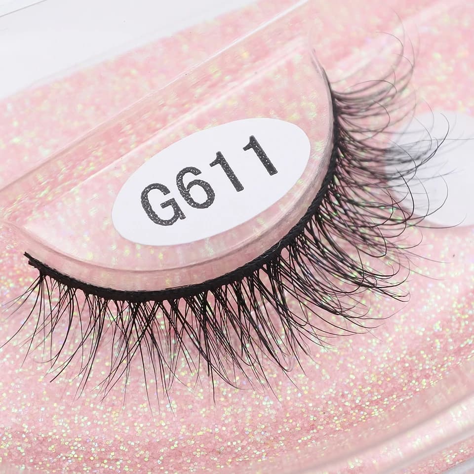 RED SIREN – cils en vison 3D faits à la main, 100% sans cruauté envers les animaux, bande complète, maquillage