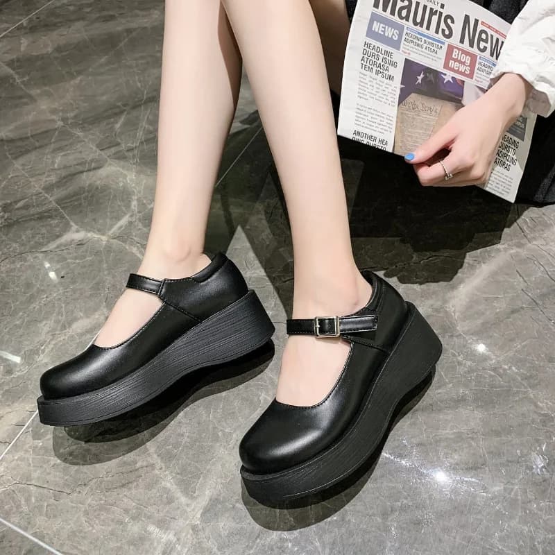 Chaussures lolita pour femmes, Style japonais, Mary Jane, Vintage, filles, chaussures à plateforme à talons hauts, étudiant