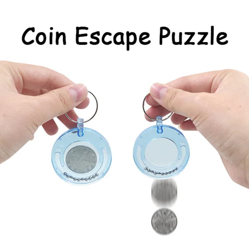 Puzzle d'évasion de pièces de monnaie, tours de magie, pièce de monnaie qui disparaît, magiciens débutants, pièce fantastique qui disparaît, accessoires magiques, jouet
