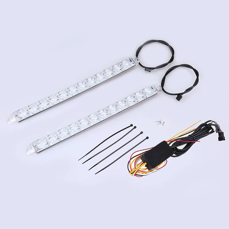 Feux de jour à LED, clignotants DRL, 12V, flexibles, étanches, universels, 2 pièces