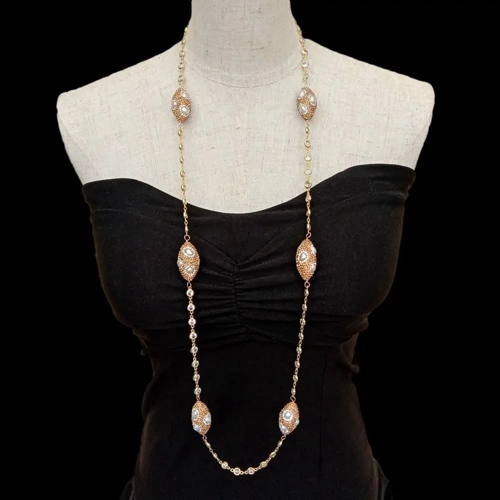 Y · YING – collier de culture blanc en cristal pavé, chaîne en Cz plaqué or, 39 pouces