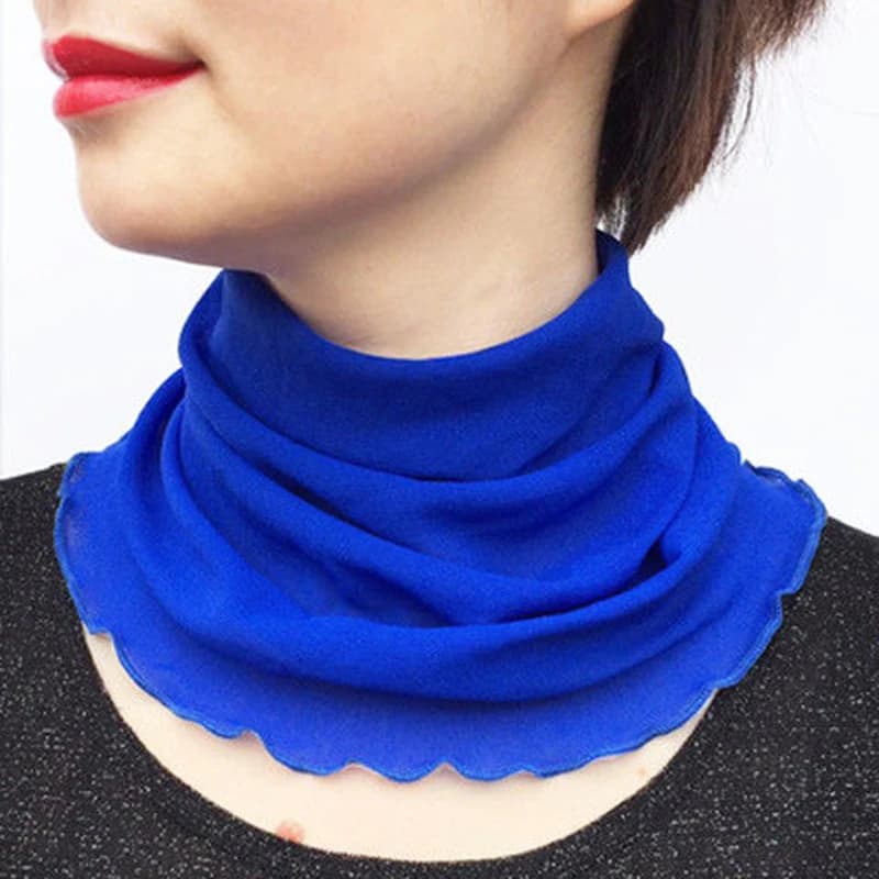 Bavoir en Polyester pour femmes, foulard en soie, protège-cou, faux col, Protection solaire, décoratif, doux, respirant, haute élasticité, E50