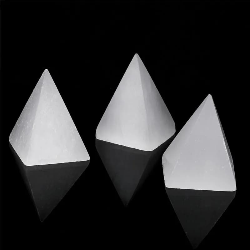 Pyramide de sélénite blanche naturelle, minéraux de cristal, guérison énergétique, gypse, ornements de bureau à domicile