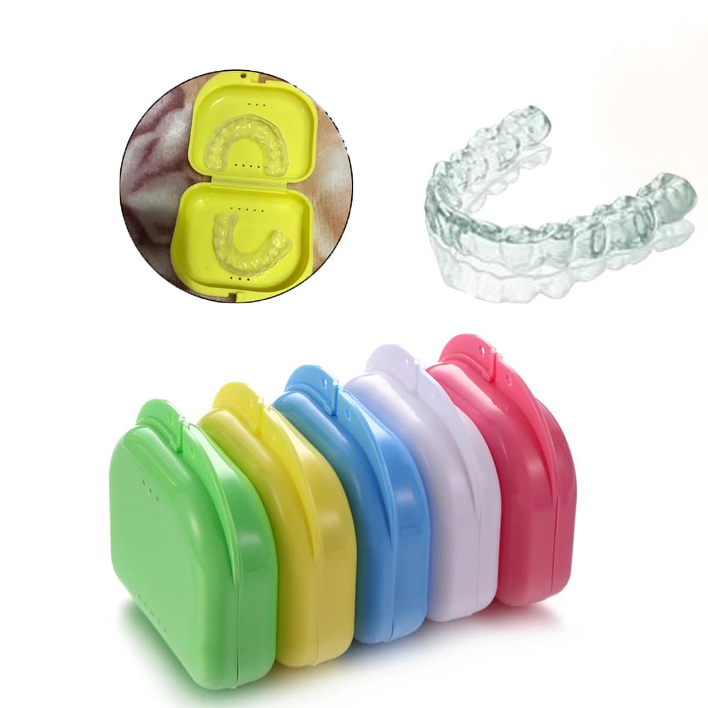 Boîte de rangement pour prothèses dentaires, 10 pièces, plateau de retenue orthodontique dentaire, plateau de couleur, conteneur de dents en plastique, protection des fausses dents
