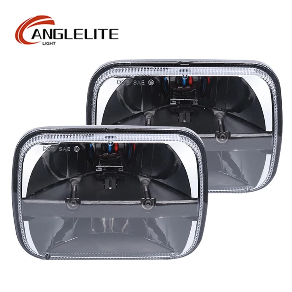Feux avant carrés LED 5x7 pouces pour voiture, lampe de voiture tout-terrain Jeep Wrangler Cherokee XJ Wrangler YJ, faisceau haut/bas, phare LED carré pour voiture