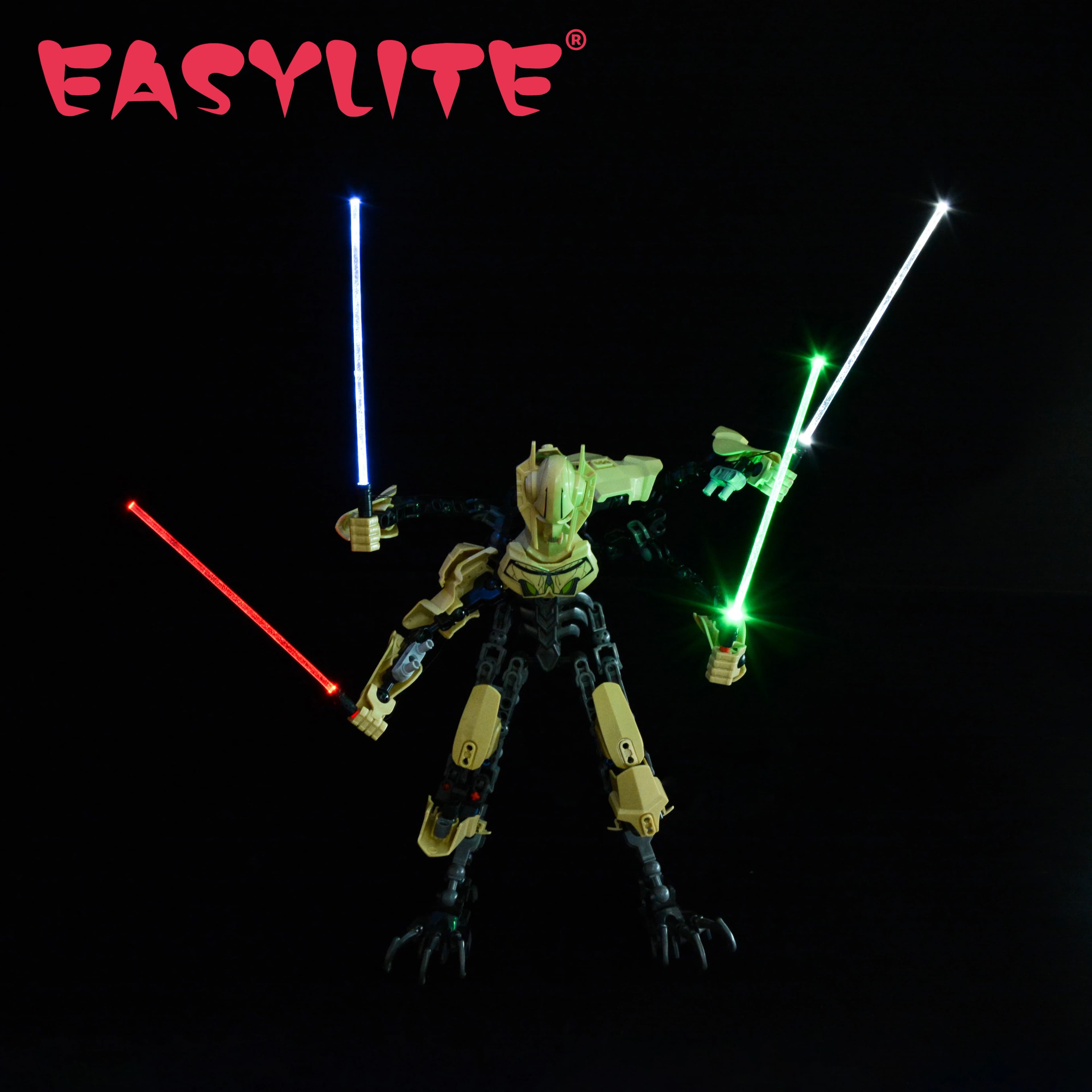 EASYLITE Kit d'éclairage LED pour longueur 12 Cm personnages de sabre laser général grave tempête blanche sans blocs