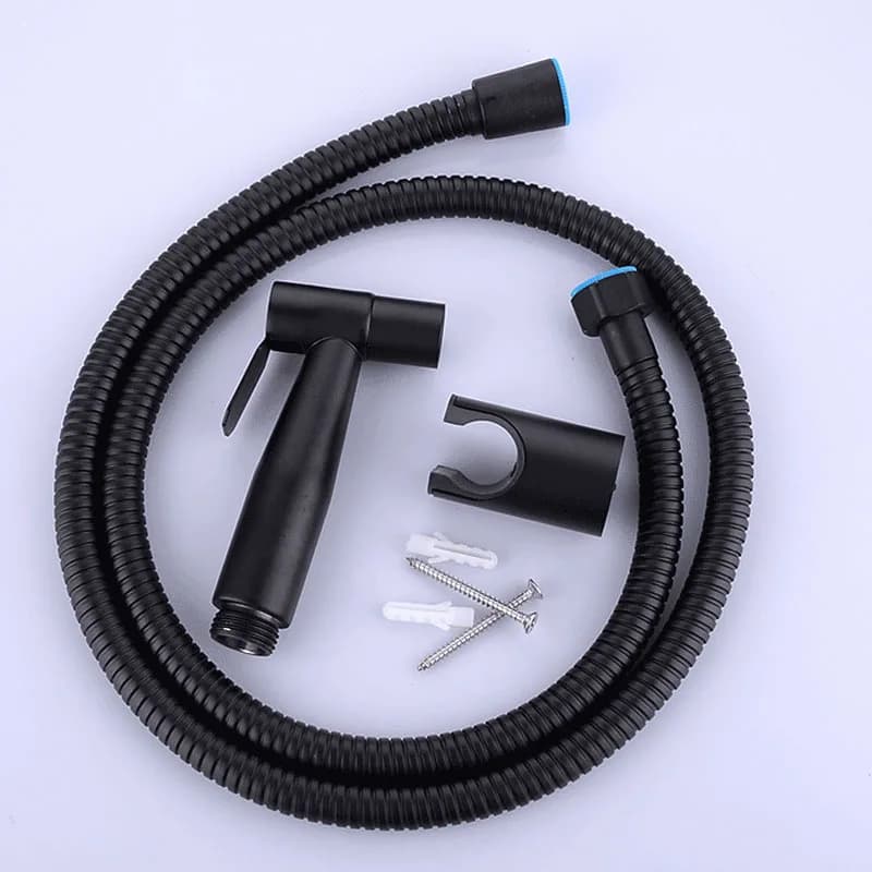 Pulvérisateur de toilette bidet noir, robinet de douche hygiénique, douchette à main en acier inoxydable, montage mural, accessoires de maison
