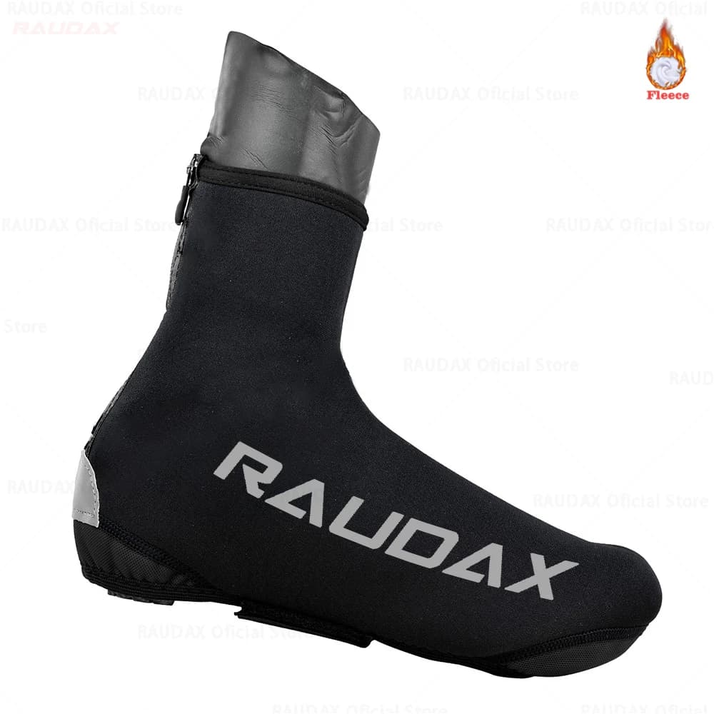 Raudax-couvre-chaussures de cyclisme en polaire zippé pour hommes, couvre-chaussures de vélo vtt, couvre-chaussures de vélo, Sport, hiver, 2023