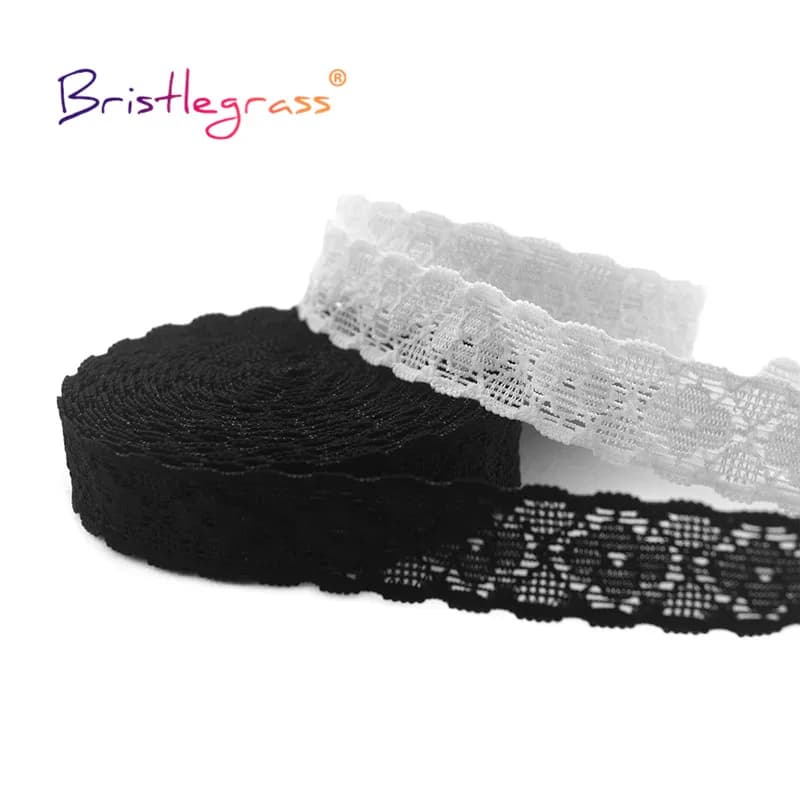 BRISTLEGRASS 2 5 10 Yard 3/4 "20mm dentelle garniture élastique Spandex bande cheveux cravate bandeau soutien-gorge sous-vêtements Lingerie bricolage couture artisanat