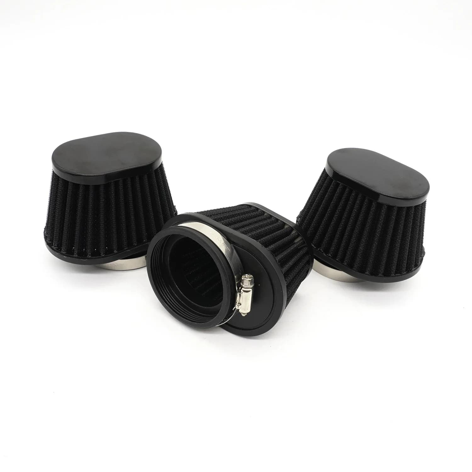 Filtre à air pour moto 60mm 55mm 51mm 50mm universel pour moto, voiture, vélo, admission d'air froid, filtre conique à haut débit