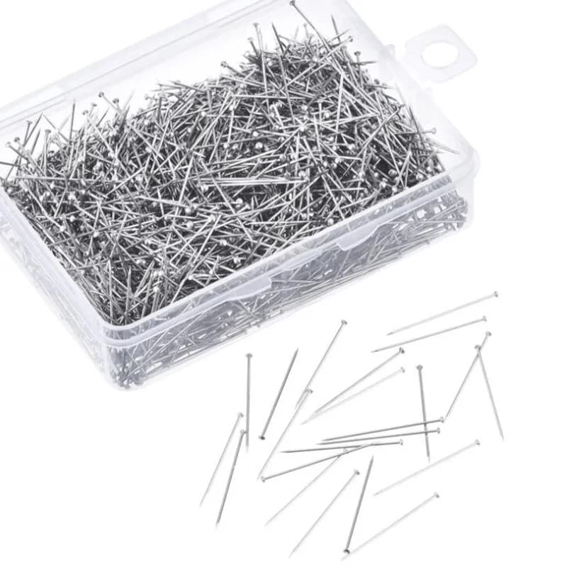 Épingles à coudre en acier inoxydable, 100 à 200 pièces, épingles de Suture droites pour couturière, épingles à tête en Satin fin, bricolage, fabrication de bijoux d'outils de couture