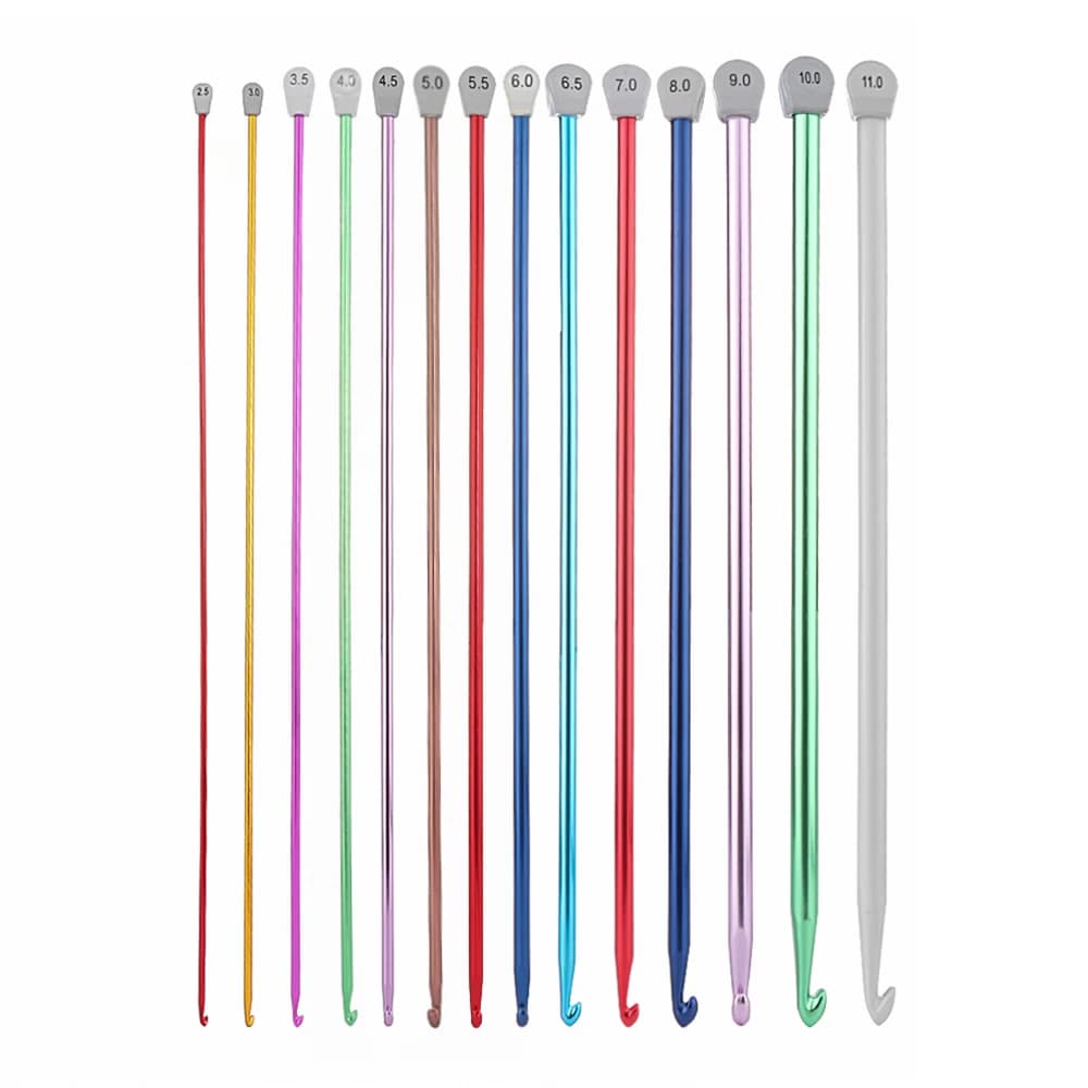 Crochet multicolore tunisien afghan, crochets longs en aluminium ogo illac, écharpe, pull, outil de tissage, accessoires de couture, 1 pièce
