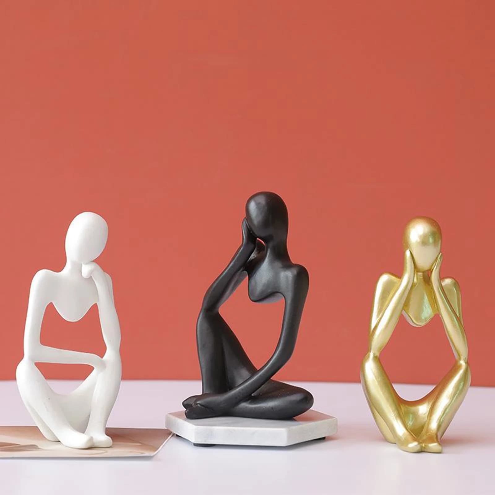 Sculpture abstraite de penseur, figurine en résine créative, personnages pensant les gens, artisanat, ornements, grès intensifié, décoration d'intérieur