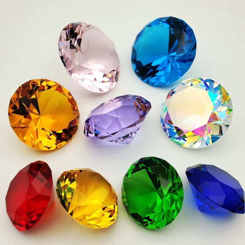 Pierre précieuse à facettes en cristal K9, verre taillé décoratif, cadeau d'anniversaire, presse-papiers, mariage, bureau, ornement de bureau, 30mm