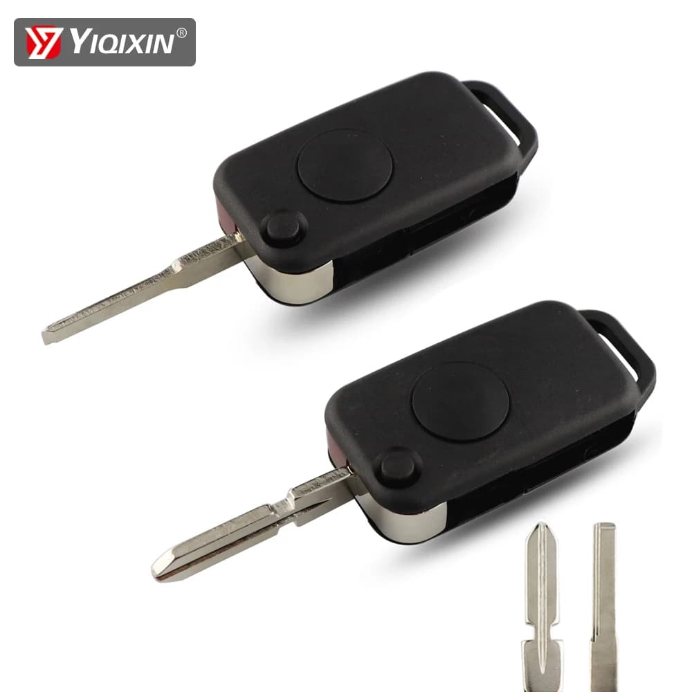 YIQIXIN – étui pour clé télécommande, pliable, 1 bouton, pour Mercedes Benz W168 W124 W202 W210 W211 W203 SLK A C E 1984 – 2004