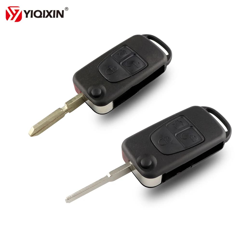 YIQIXIN – coque de clé télécommande à 3 boutons, pour Mercedes Benz ML C CL S SL, couvercle de boîtier de clé de voiture, lame non coupée pliable