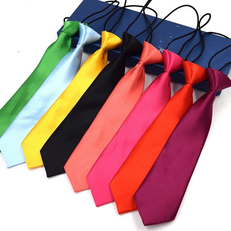 Cravates de mariage école Satin noir solide cou noeud papillon plaine fantaisie pré-attaché enfants garçons classique enfants élastique