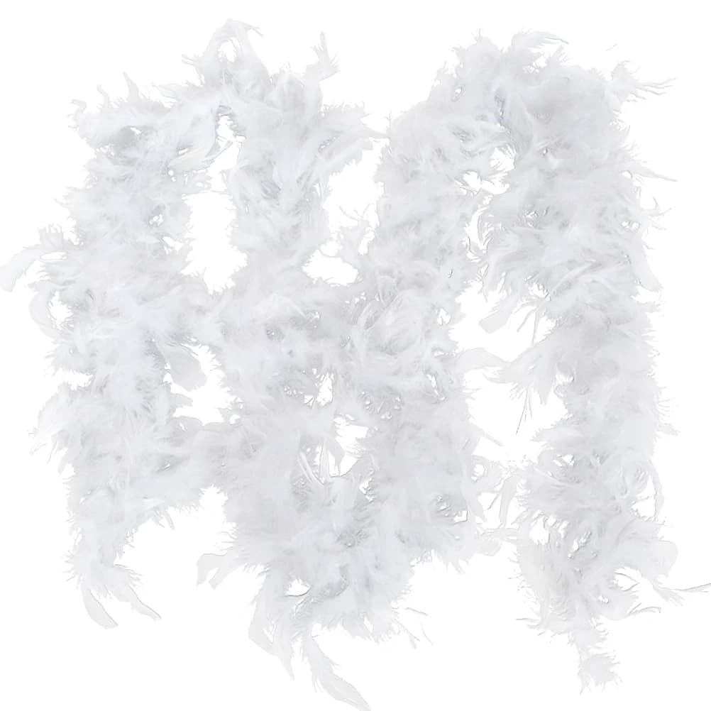 Bande Boa en Plumes Blanches pour Arbre de Noël, Ruban de Noël, Guirxiété de ix, Décor pour Mariage, Événement Festif, 2m