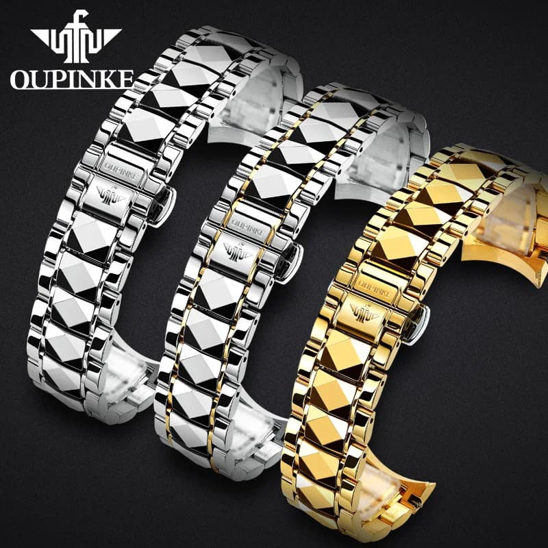 PINKE-Bracelet de Montre en Acier Inoxydable, Tungstène Solide Premium, 20/22/24mm