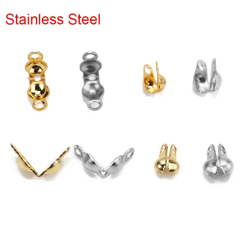 Fermoirs en acier inoxydable, 50 pièces, crochets pour collier de perles, Bracelet, couleur or, sertissages d'extrémité, connecteurs de perles, résultats, fournitures de bijoux