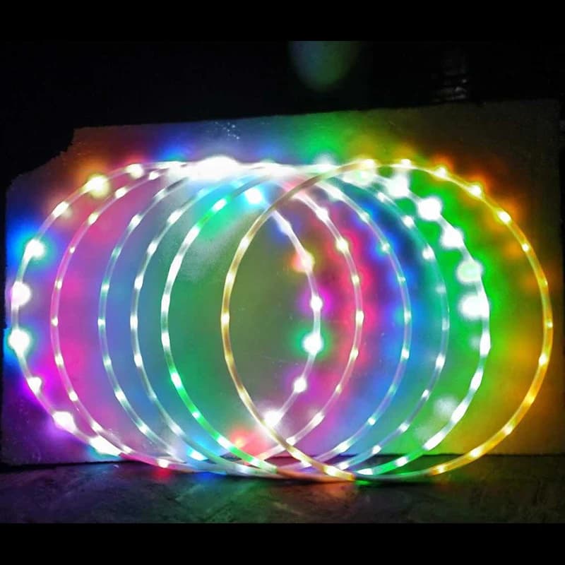 Cerceaux de sport à LED avec lumière LED, cerceau de gymnastique coloré, spectacle d'art, cerceau de Fitness pour femmes, poids ample, équipement de Fitness à domicile