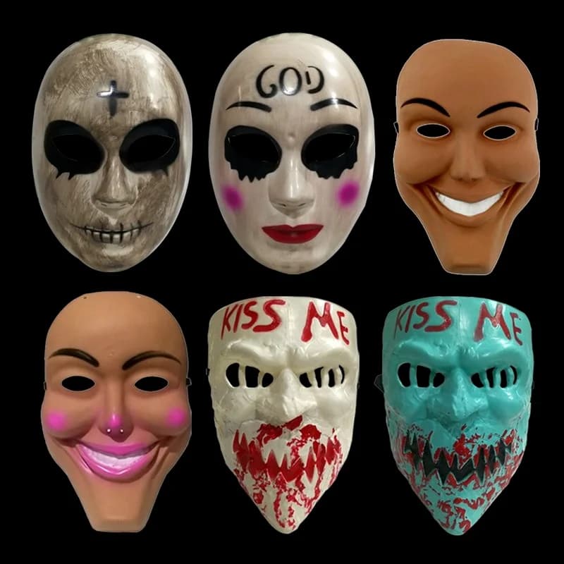 Masque d'Horreur Smiley Multicolore pour Homme et Femme, Plan d'Élimination Humaine, pour Halloween, Complet, Cosplay, Nouvelle Collection