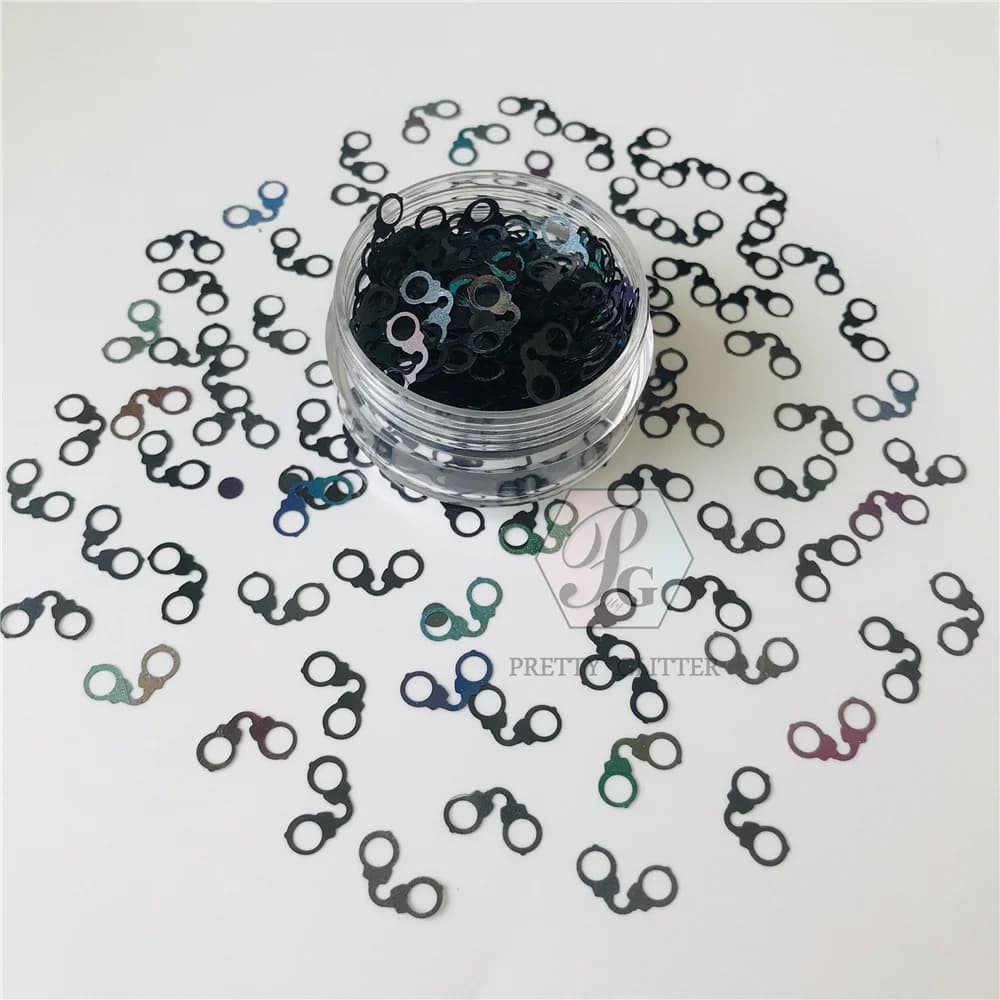 PrettyG-Paillettes holographiques en forme de menottes, sequins pour résine, bricolage, art exécutif, artisanat, maquillage des ongles, accessoires de décoration, 1 boîte