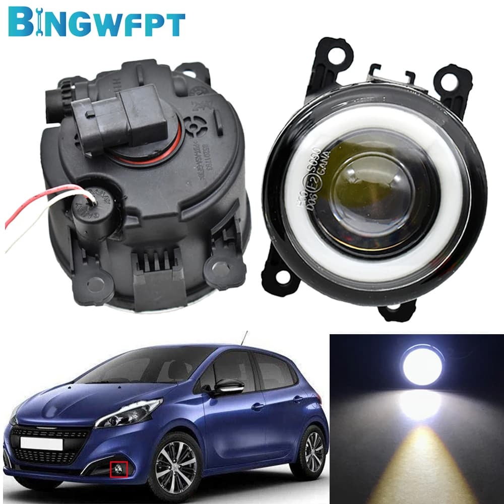 Ensemble de phares antibrouillard Angel Eye, LED, DRL, 12V, KIT 407 Coupé 6C, 2005-2009, 2010, 2011, 208, H11, 2 pièces