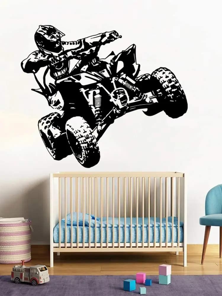 Extreme Atv Quad Rider quatre roues moto autocollant mural homme grotte chambre 4x4 roues course tout-terrain Mororbike autocollant mural