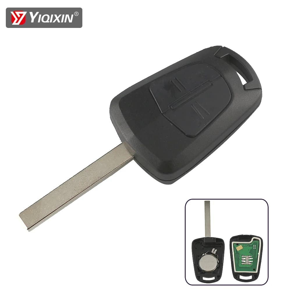 YIQfeast-Clé de voiture à distance à 2 boutons, Opel SachCorsa D 2007-2012 Meriva B 2010-2013 Astra H 2004-2009 Zafira B 433Mhz PCF7941