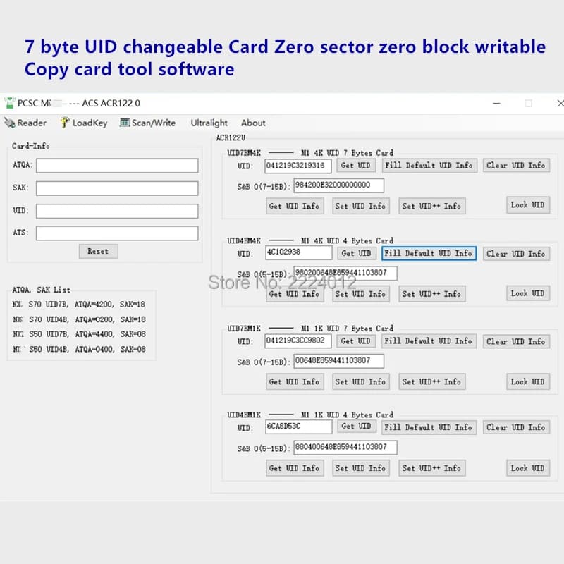13.56mhz pour MIF-S50 S70 carte NFC 0 bloc inscriptible 7 octets UID modifiable réinscriptible 1K 4K carte RFID carte magique chinoise