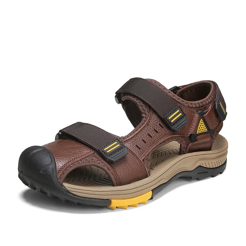 Sandales de plage en cuir véritable fait à la main pour homme, chaussures d'extérieur antidérapantes, confortables et décontractées, offre spéciale