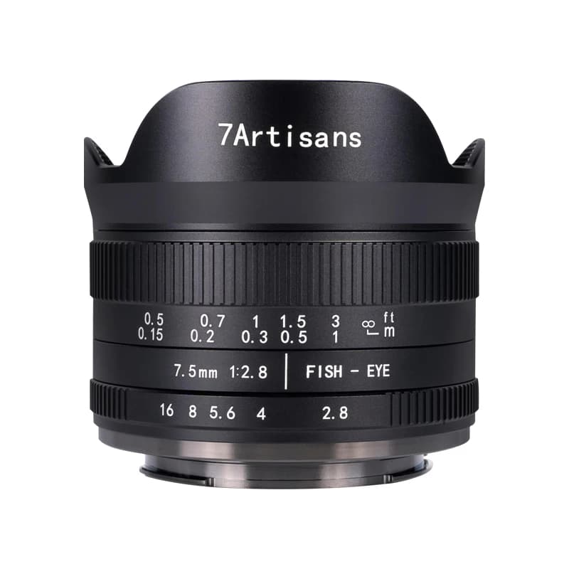 7artisans Objectif fisheye ultra grand angle 7,5 mm F2.8 Mark II pour Sony E Alpha 6400/ZVE10 Fuji XF X-T1Nikon Z Z Z50/Z fc Micro M4/3 Olympus/Panasonic E-PL2 GH1 Canon EOS-M M50 Canon RFRP R5 R6