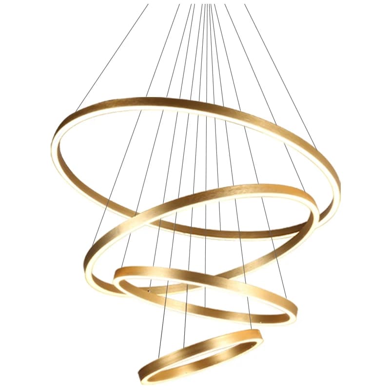 Lampe à suspension moderne anneaux LED cercle plafond suspendu lustre noir Loft salon salle à manger cuisine luminaire intérieur