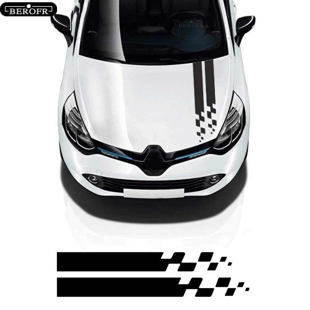 Autocollant de capot de voiture StrihearHood, autocollant de sport de bonnet de course, Renault Megane, Clio, RS, Captur, Sandero, Espace, Twingo, Scenic, décennie kTrafic