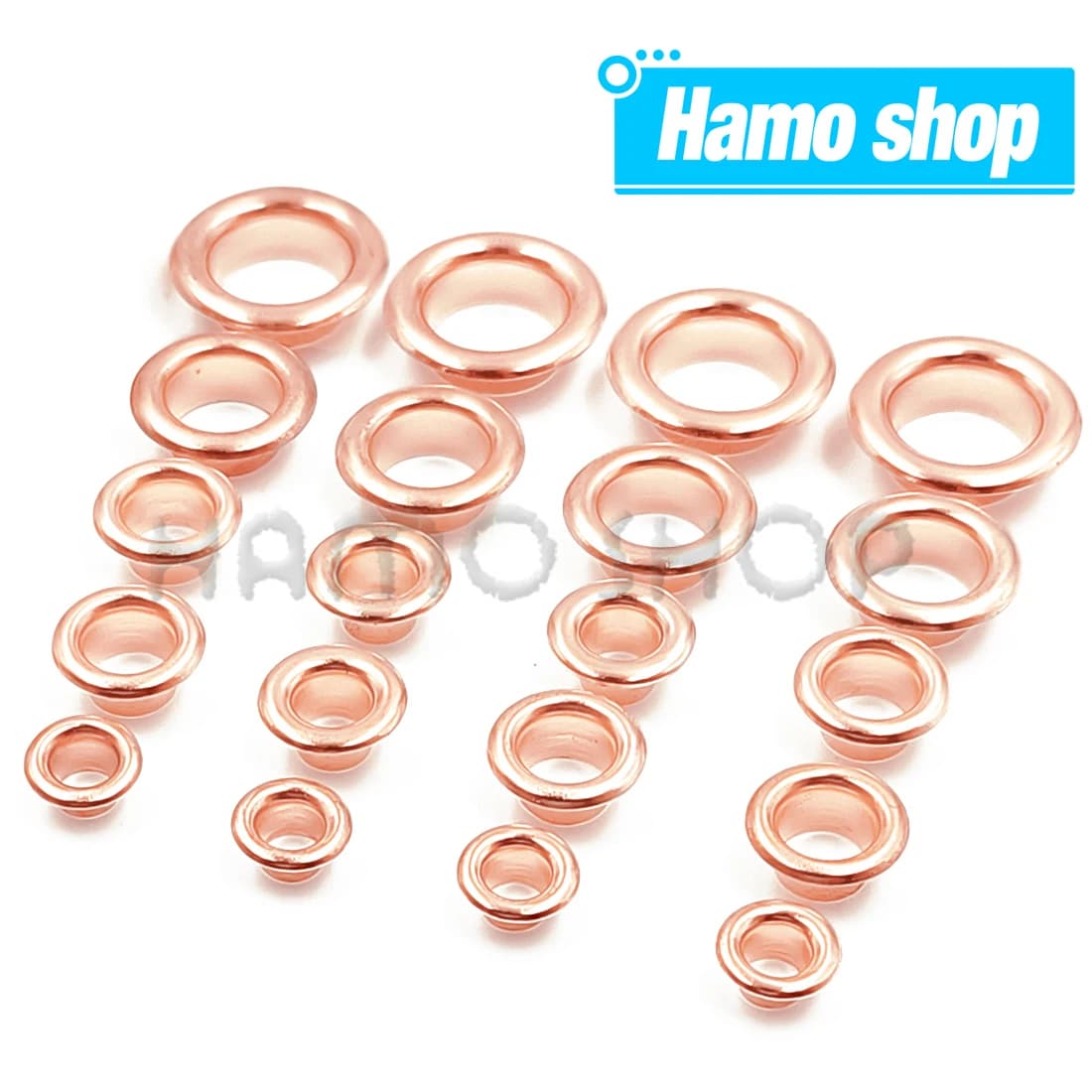 Oeillets métalliques avec trou de couleur or Rose, 100 pièces, avec rondelle, pour bricolage, accessoires d'artisanat du cuir, chaussures, ceinture, casquette, sac, étiquettes pour vêtements