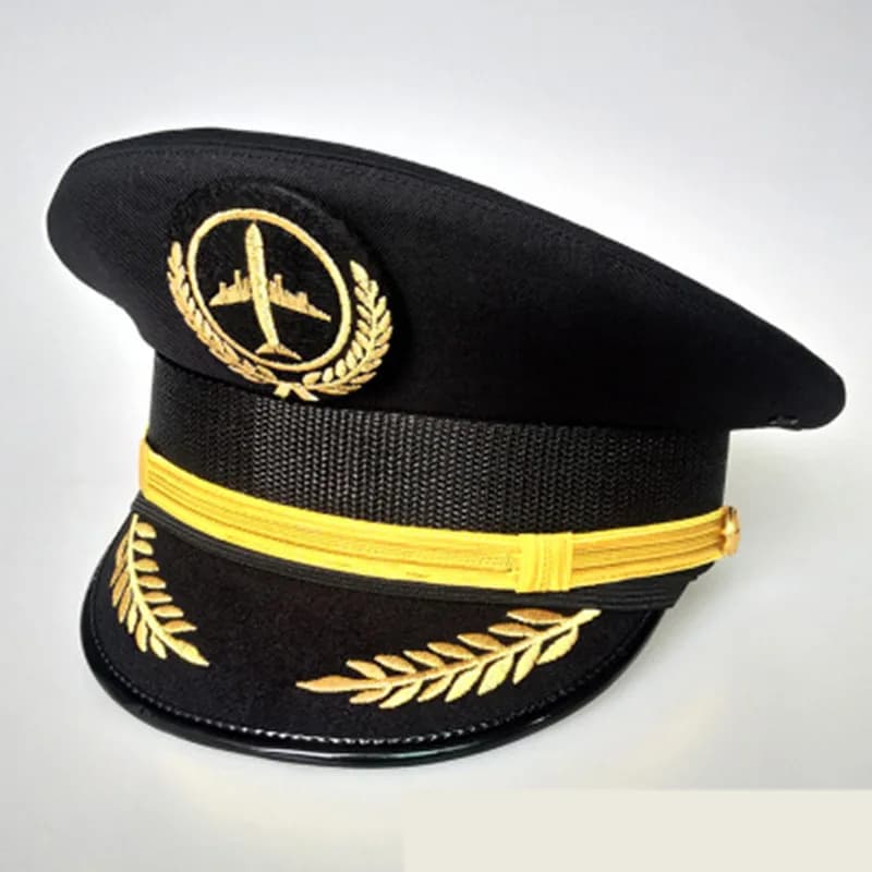 Uniforme de capitaine de ligne de vol unisexe, casquette d'aviation civile, chapeau de pilote avant-toit, personnel de sécurité, cosplay professionnel