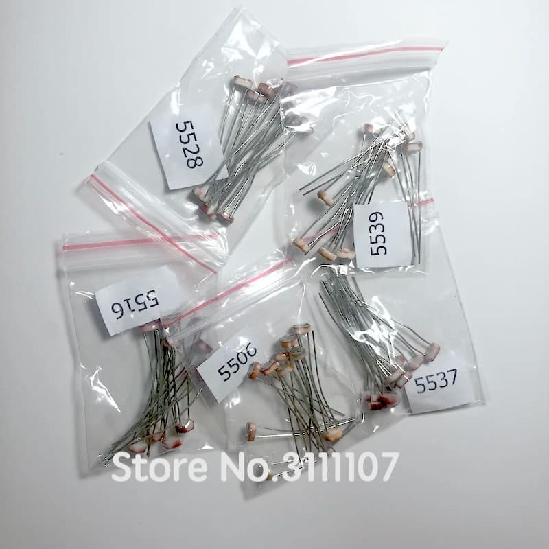 Kit de photorésistance photoélectrique sensible à la lumière LDR, 50 pièces/lot, pour 5506 5516 5528 5537 5539 5 types chacun, 10 pièces